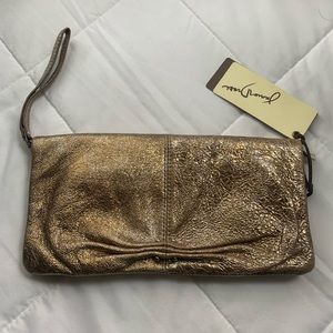 Italian leather bronze wristlet by Junior Drake